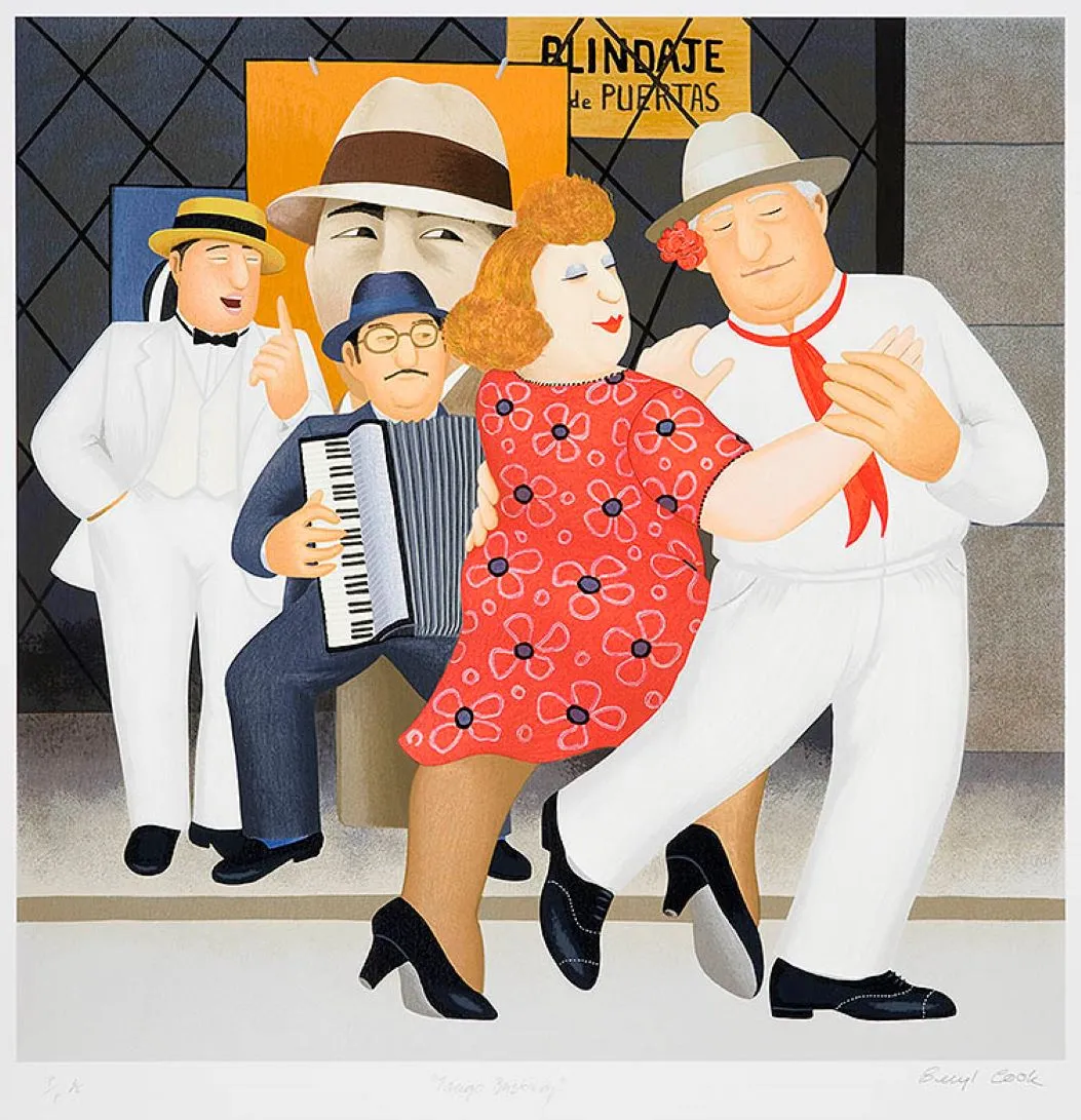 Tango Busking by Beryl Cook