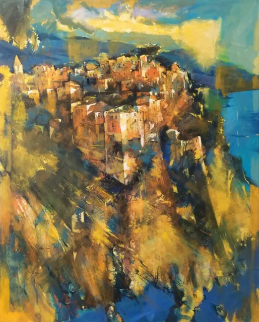 Flying Over Corniglia (Cinque Terre) by Alex Bertaina